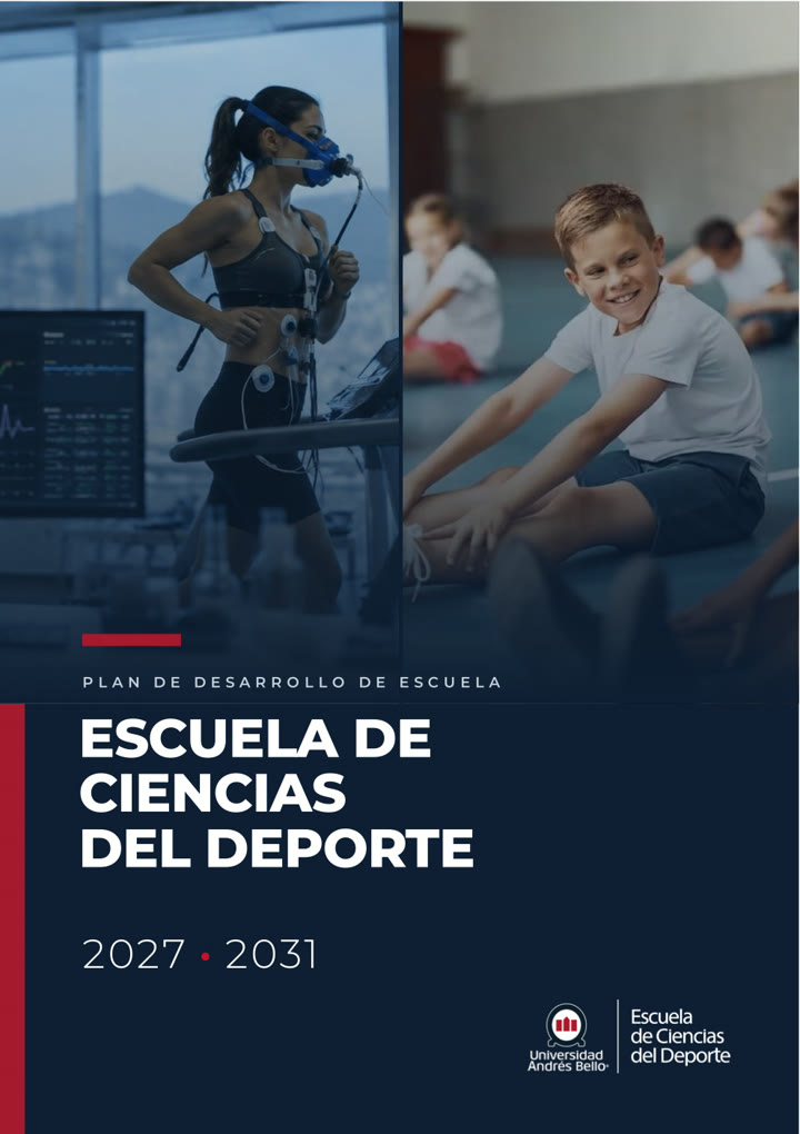 Portada del Plan de Desarrollo de la Escuela de Ciencias del Deporte UNAB 2027–2031